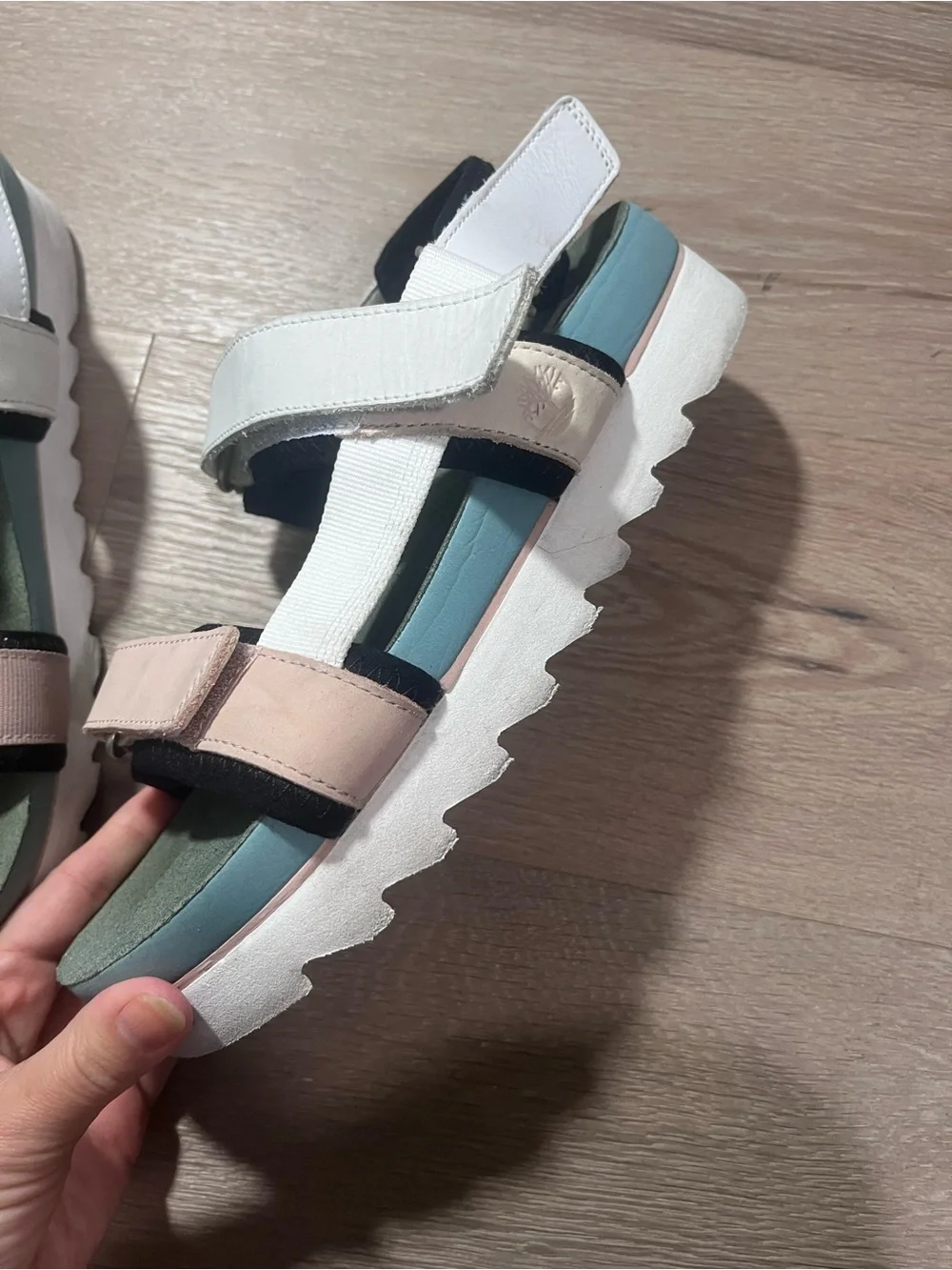 Timberland Santa Monica Sunrise Sporty Sandals Pastel Pink Green White Size 8.5